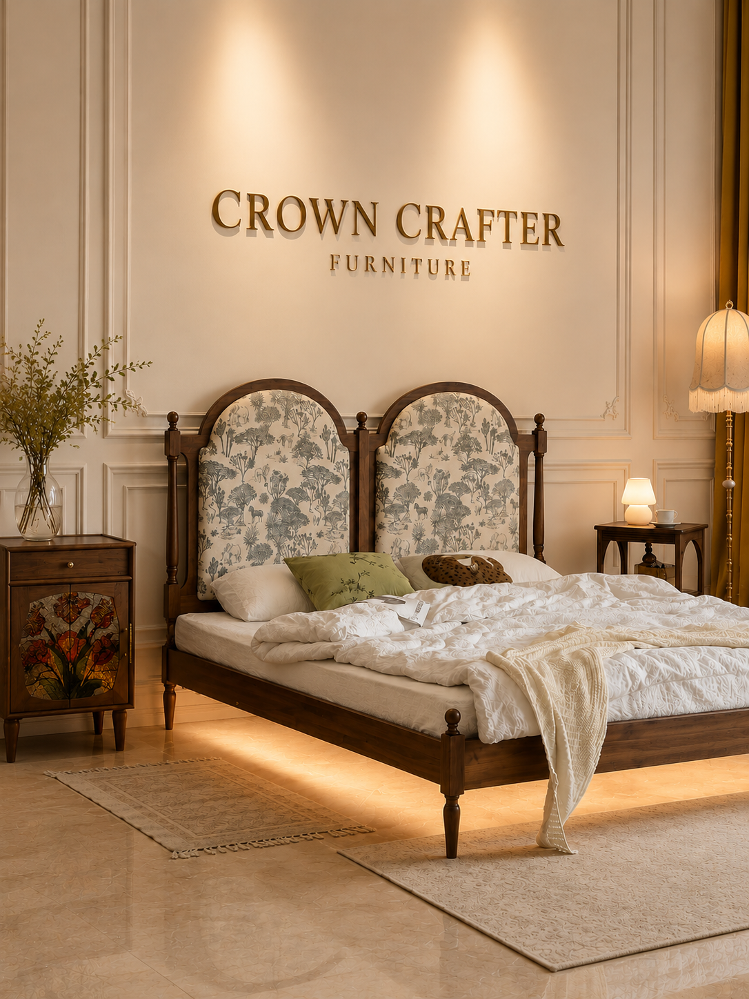 Regal Heritage Upholstered Teakwood Bed