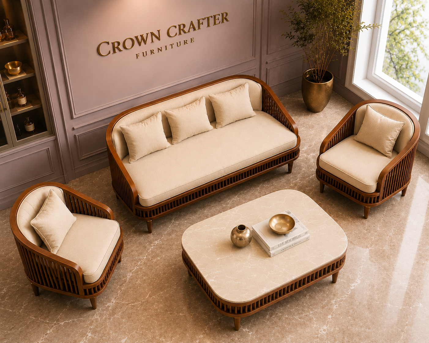 Teakwood Sofa Set – Modern soafa