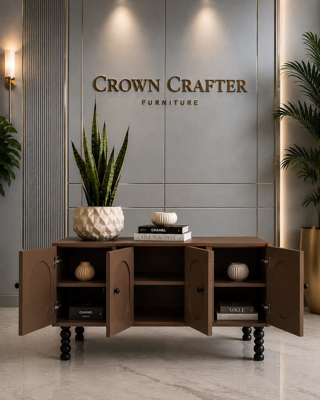  Modern Teakwood Sideboard Cabinet