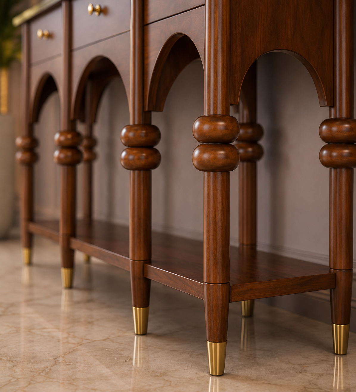 Modern Teakwood Console Table