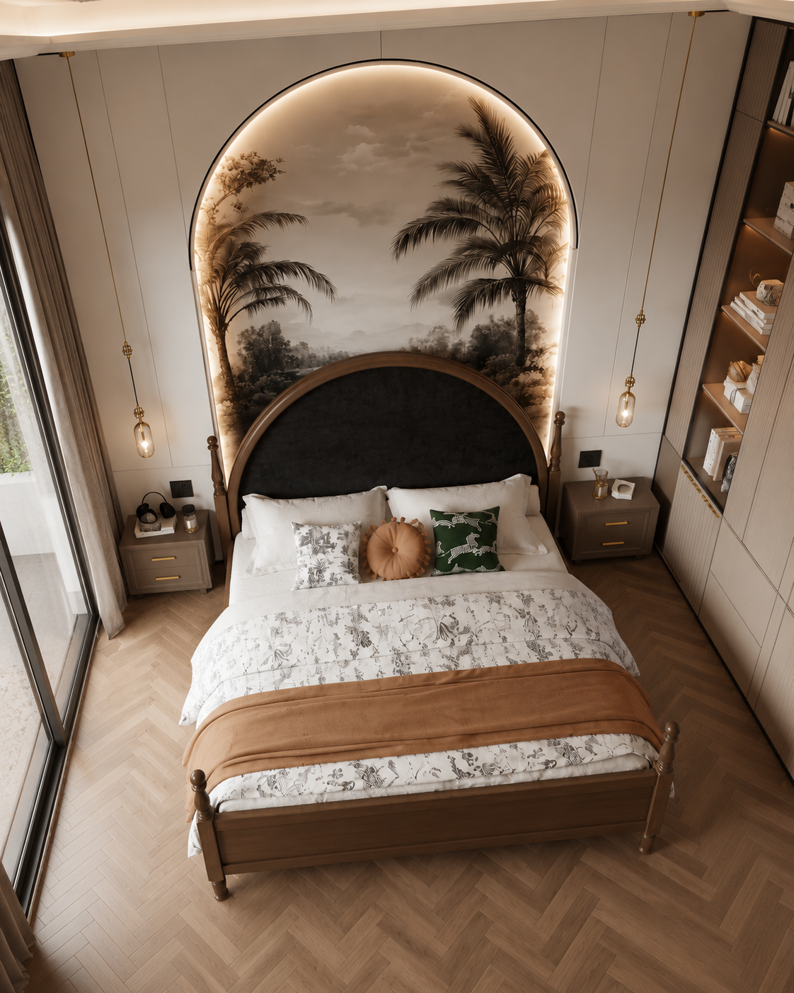 Modern Solid Teakwood Platform Bed.