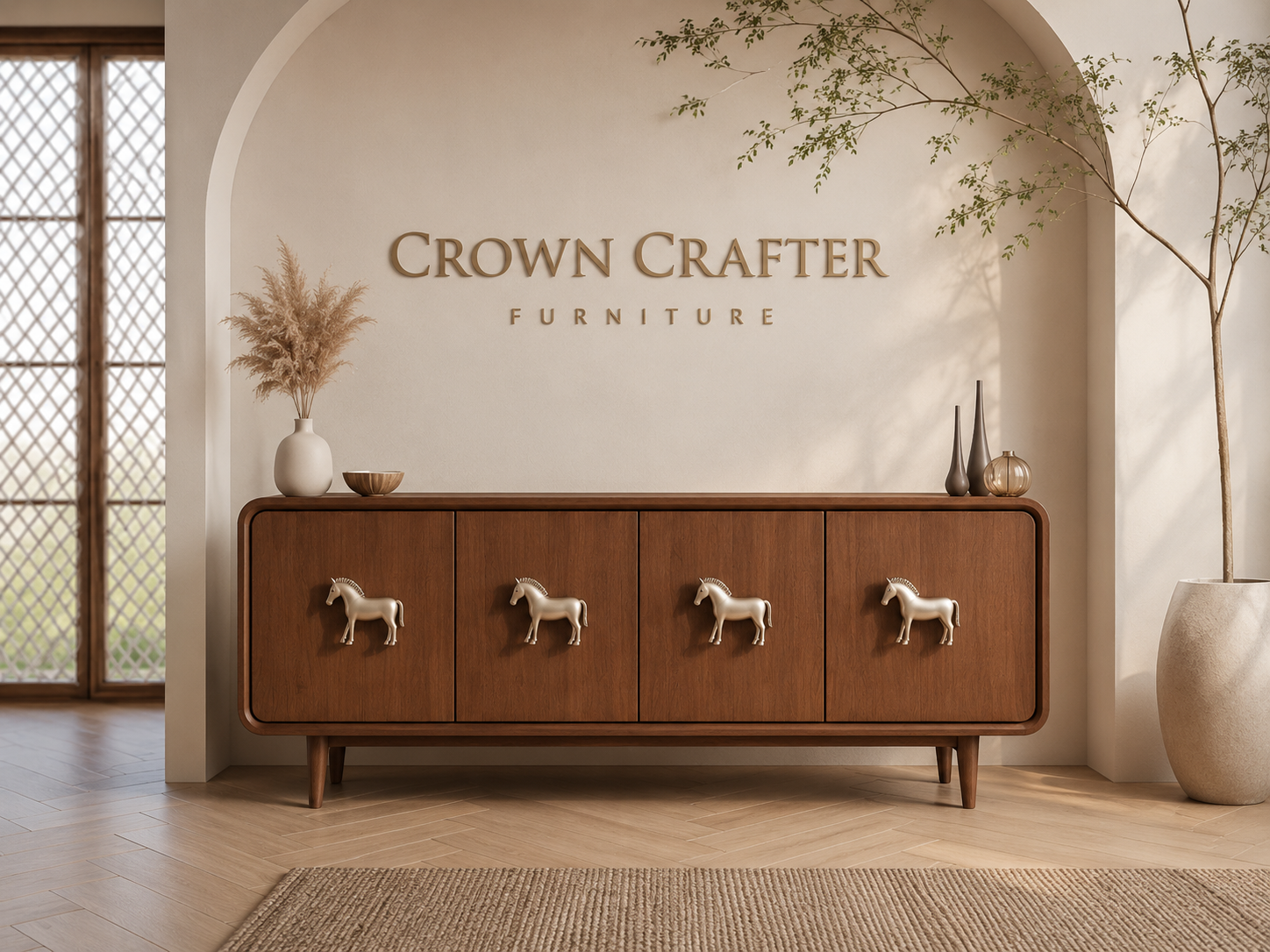 Modern Teakwood Sideboard Cabinet