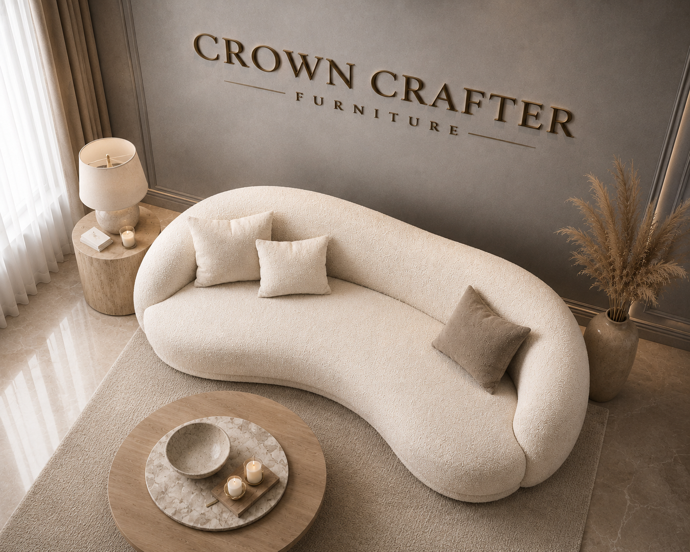 Modern Luxe Curved Sofa