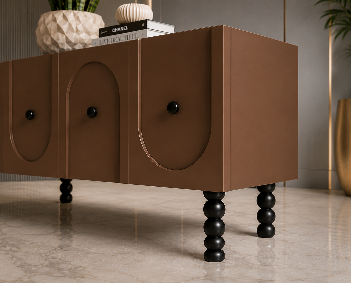  Modern Teakwood Sideboard Cabinet