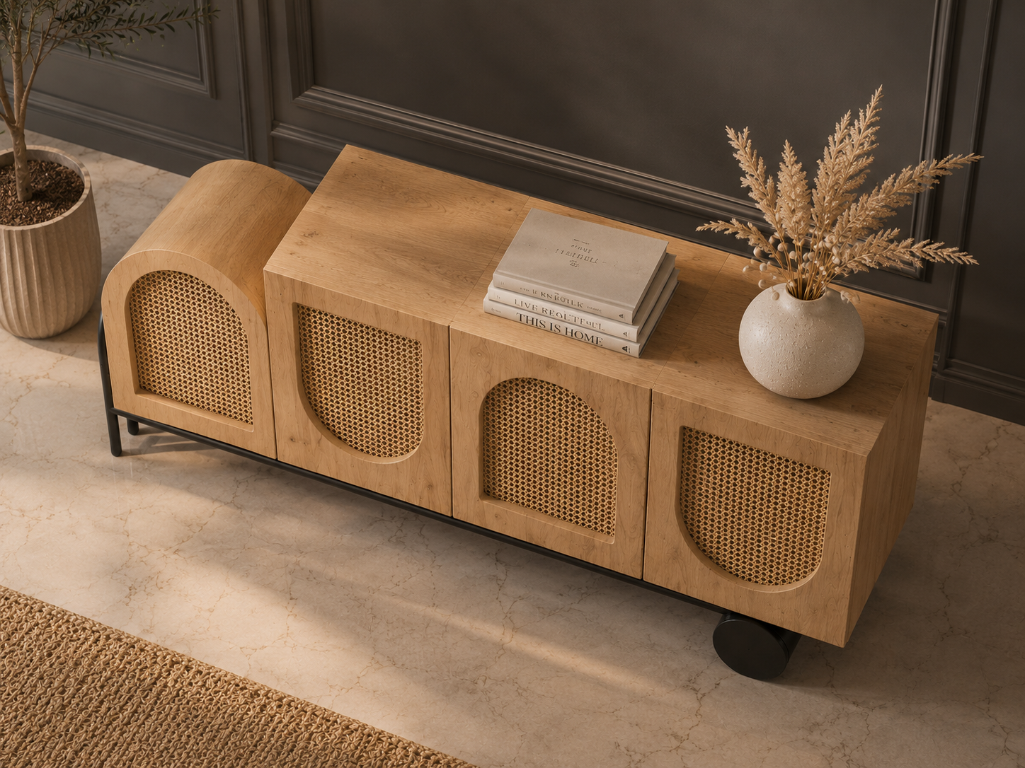  Modern Teakwood TV Unit