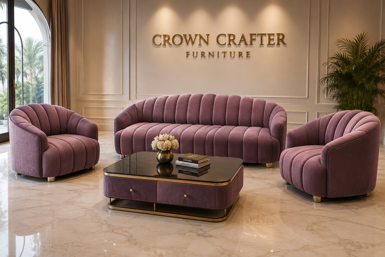   Modern Curved Sofa Set