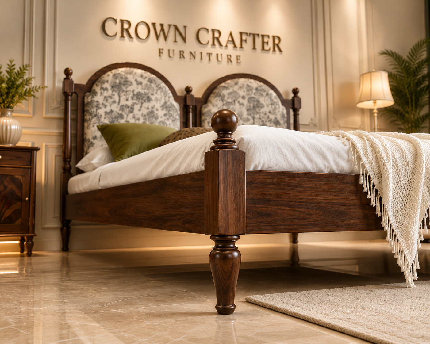 Regal Heritage Upholstered Teakwood Bed