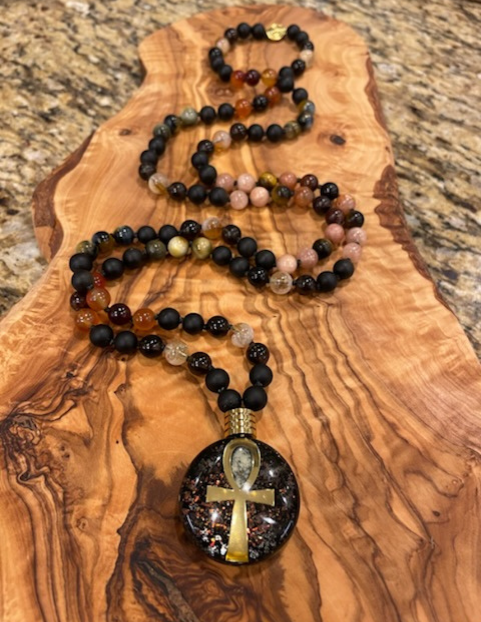 Ankh Symbol Beaded Necklace