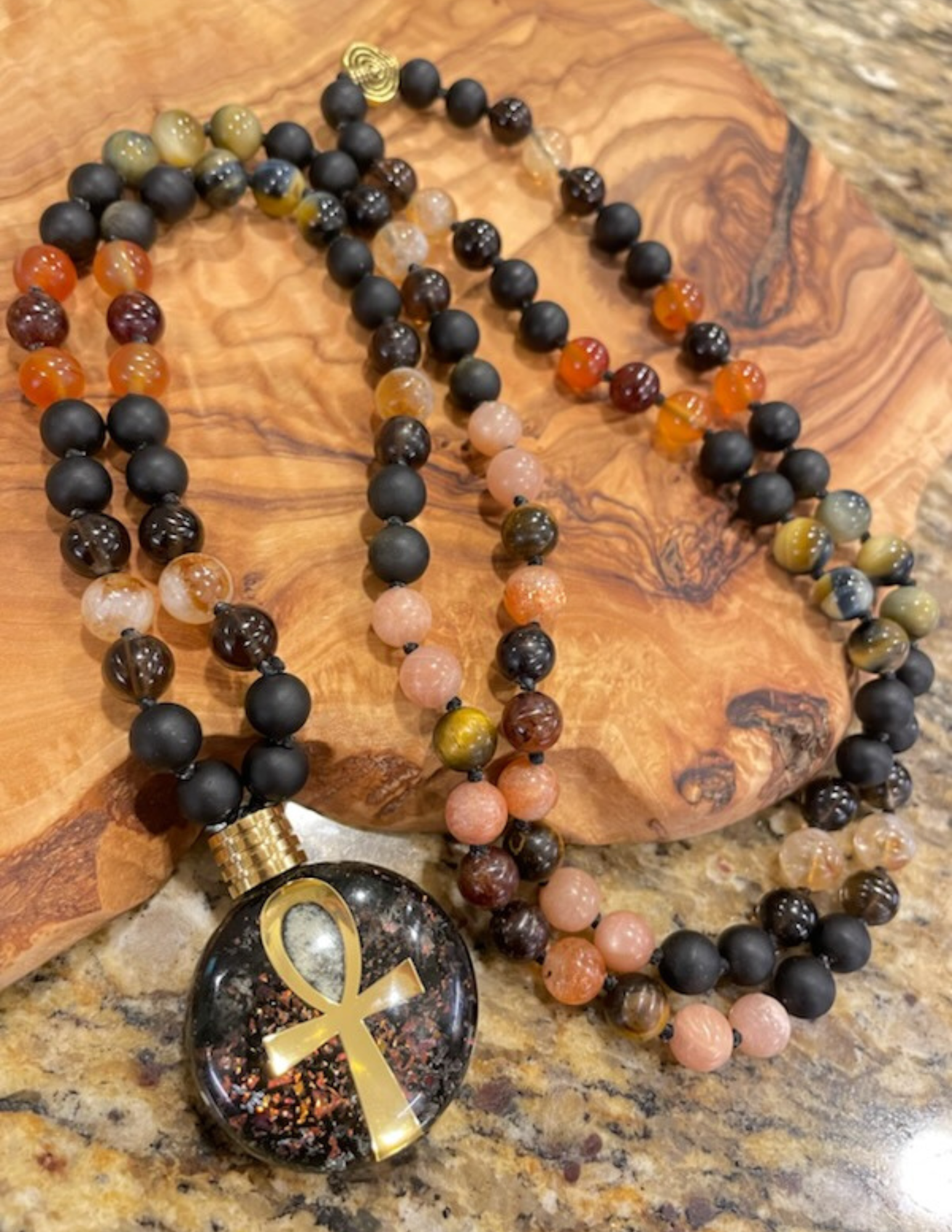 Ankh Symbol Beaded Necklace