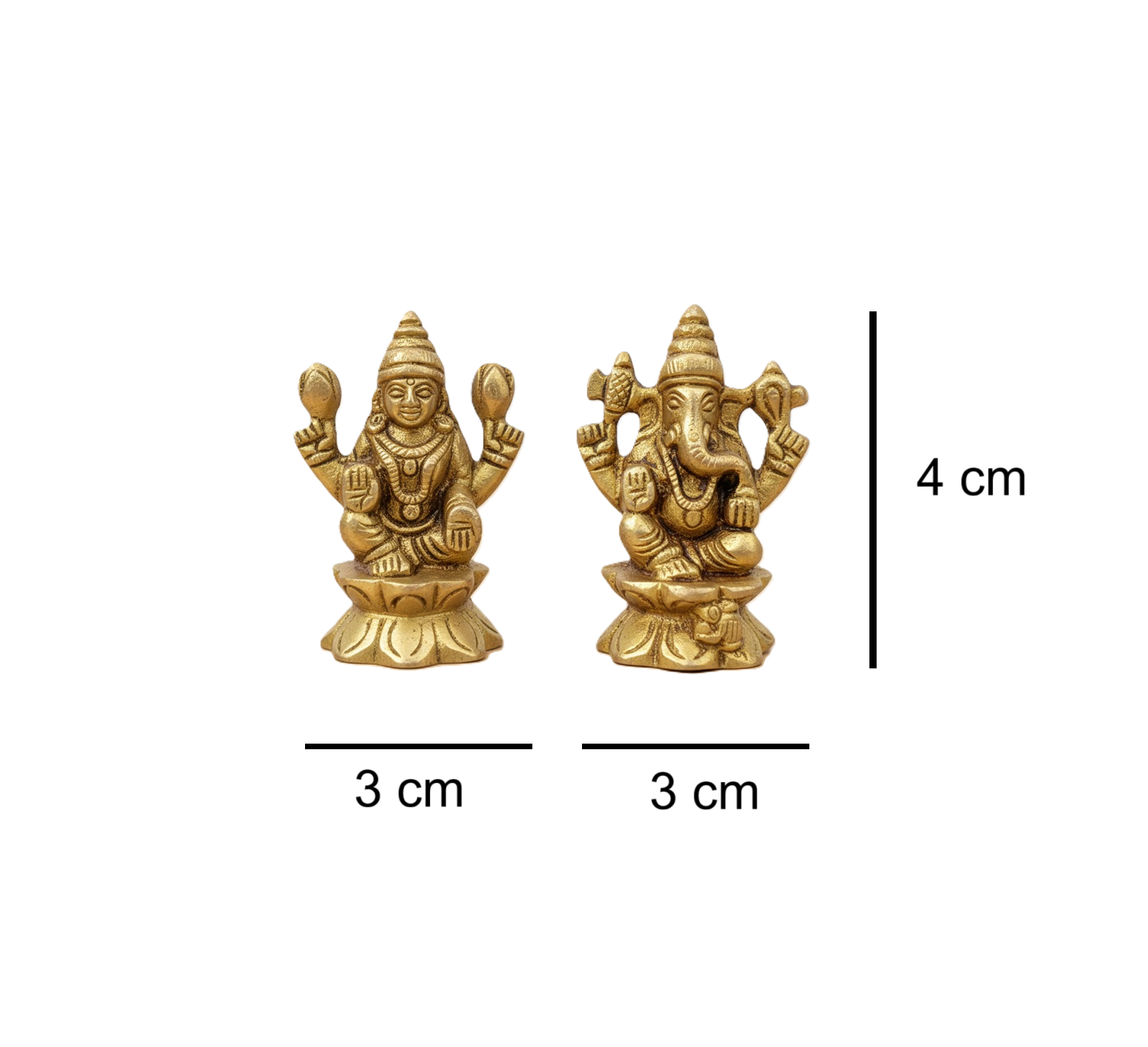 Brass Lakshmi Ganesha Idol Set | Auspicious Pooja & Home Decor (Small)