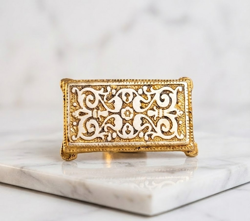 Brass Made Pooja Chowki for Mandir