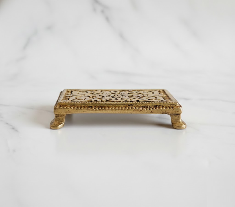 Brass Made Pooja Chowki for Mandir