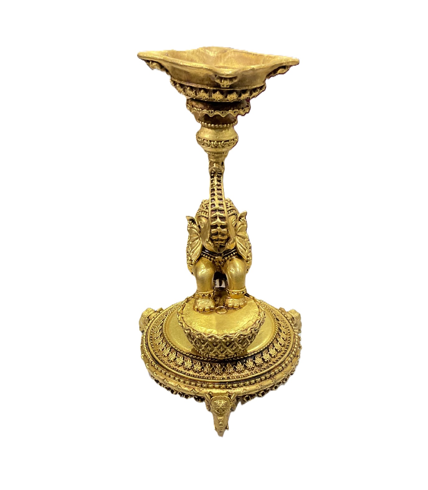 Handcrafted Brass Elephant Diya – Traditional Oil Lamp for Worship | Brass Elephant Oil Lamp