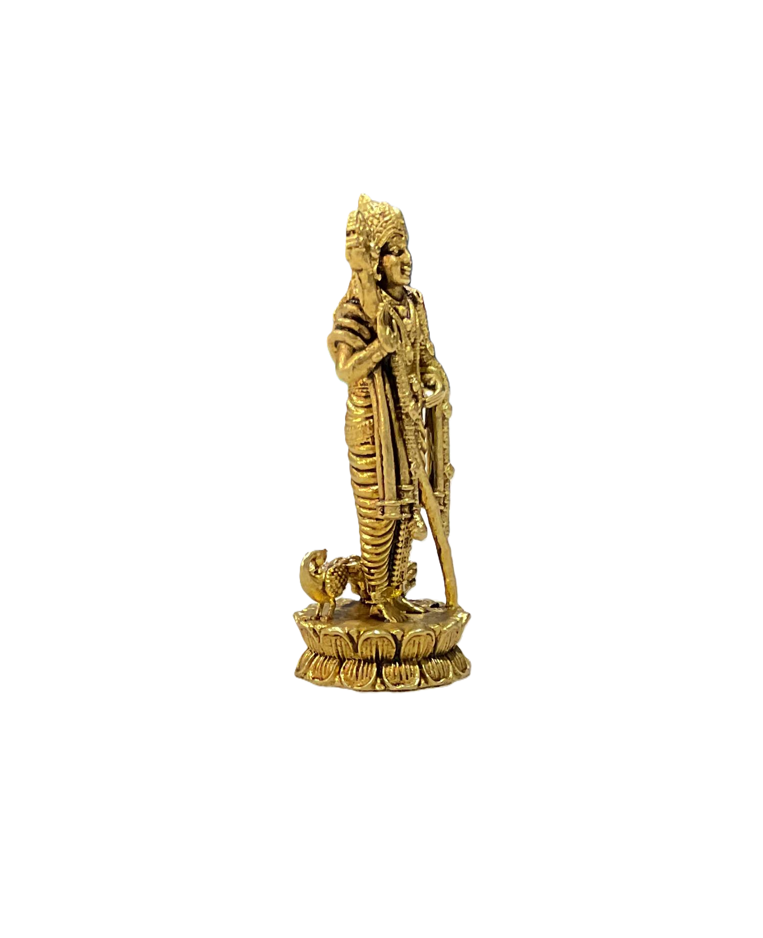 Brass Lord Murugan Idol – Kartikeya Subramanya Statue for Puja | Mini Brass Murugan Statue