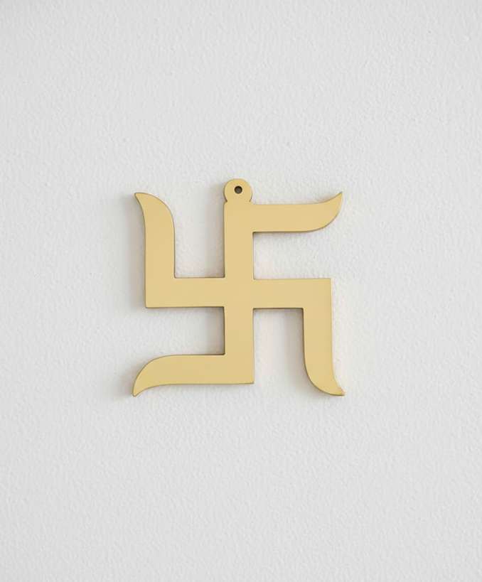  Brass Swastik Wall Hanging Symbol for Home Entrance & Temple