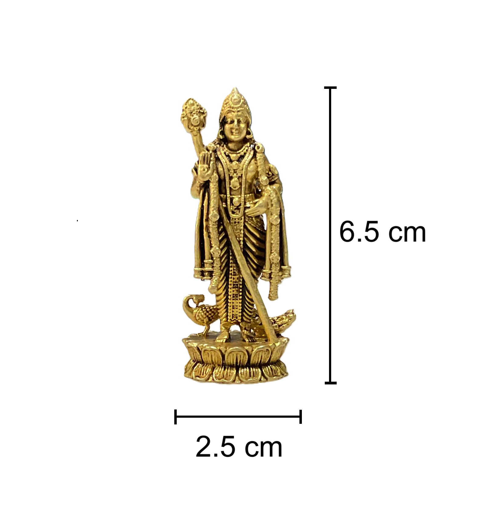 Brass Lord Murugan Idol – Kartikeya Subramanya Statue for Puja | Mini Brass Murugan Statue