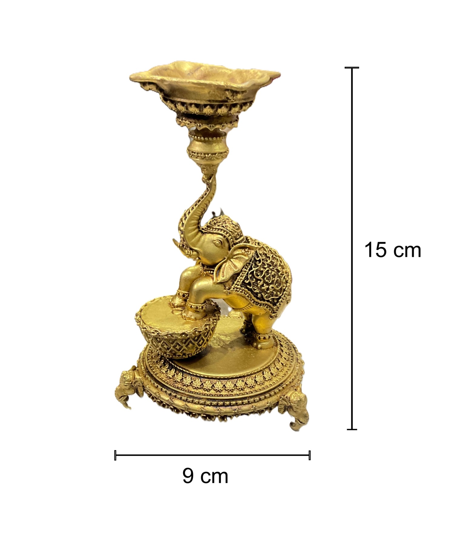 Handcrafted Brass Elephant Diya – Traditional Oil Lamp for Worship | Brass Elephant Oil Lamp
