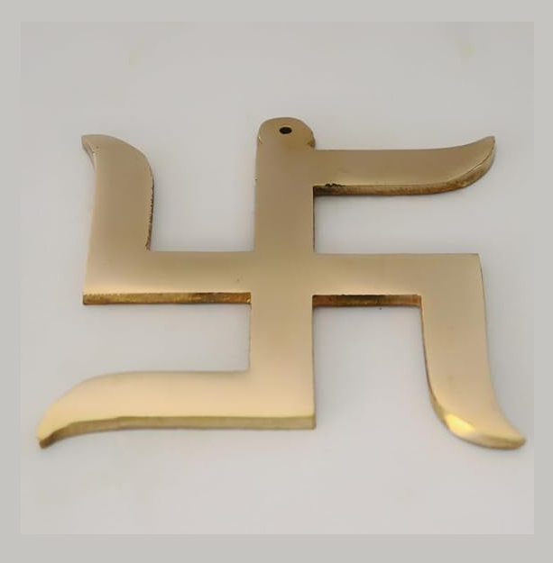  Brass Swastik Wall Hanging Symbol for Home Entrance & Temple