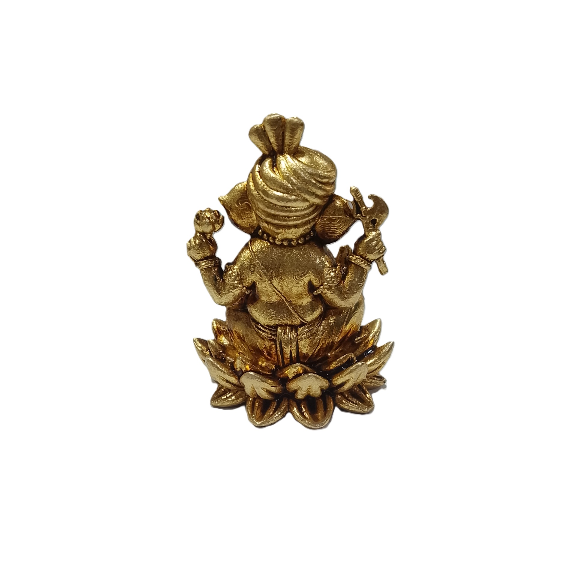 Ganpati Murti Wearing Pagadi – Brass Sitting Ganesha Idol for Worship & Gifts