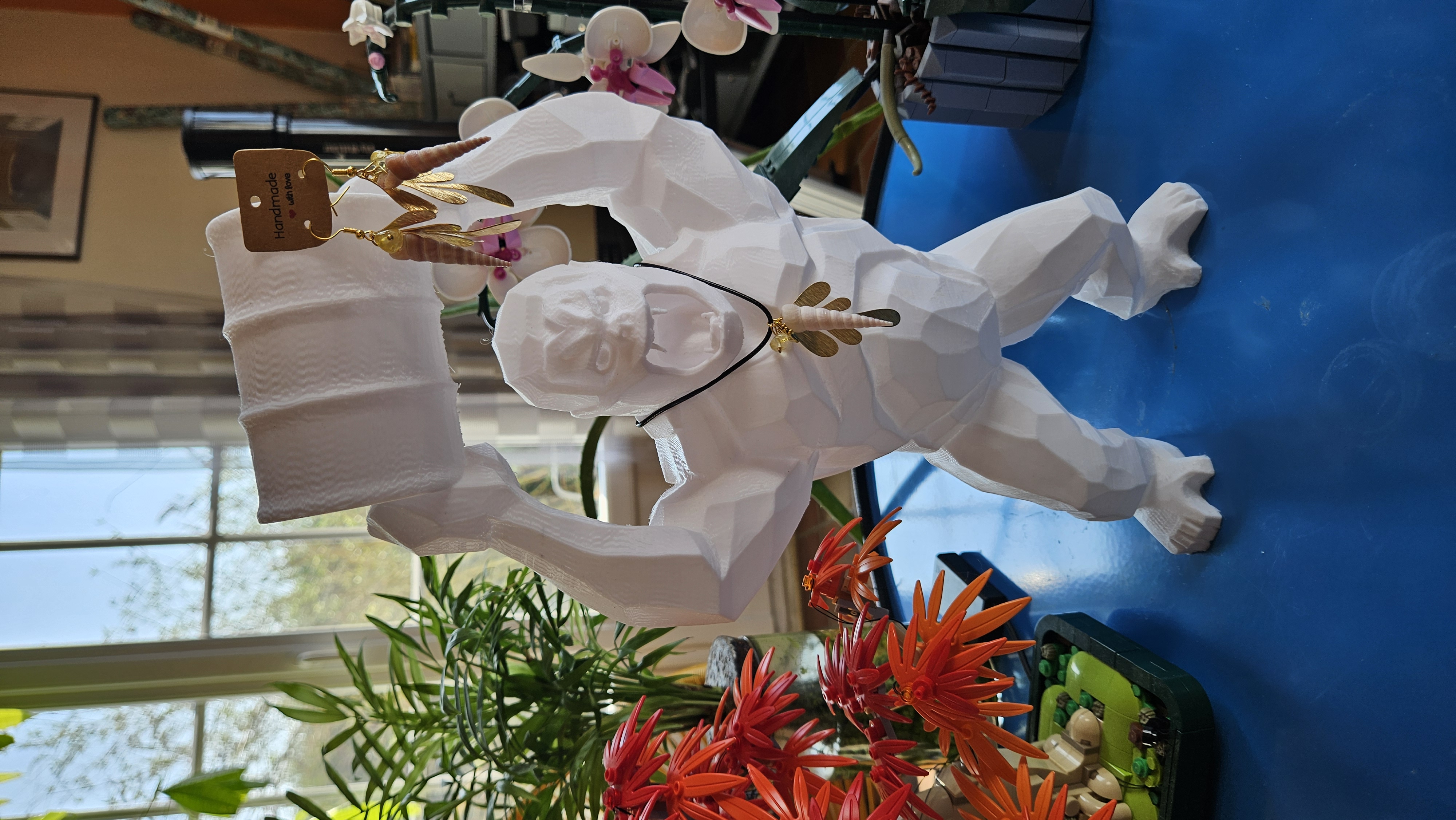 Ensemble feuilles dorées, citrine & coquillage — Éclat naturel