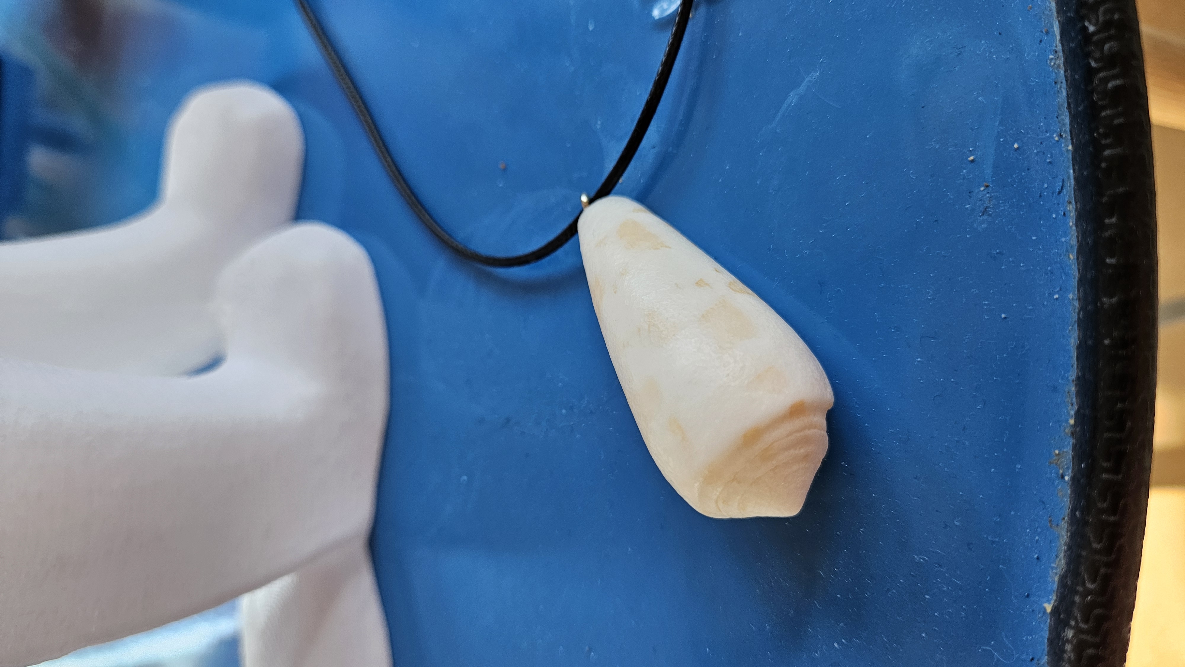 Collier “Sable de Nosy-Be” — Coquillage Conus brut poli par la mer