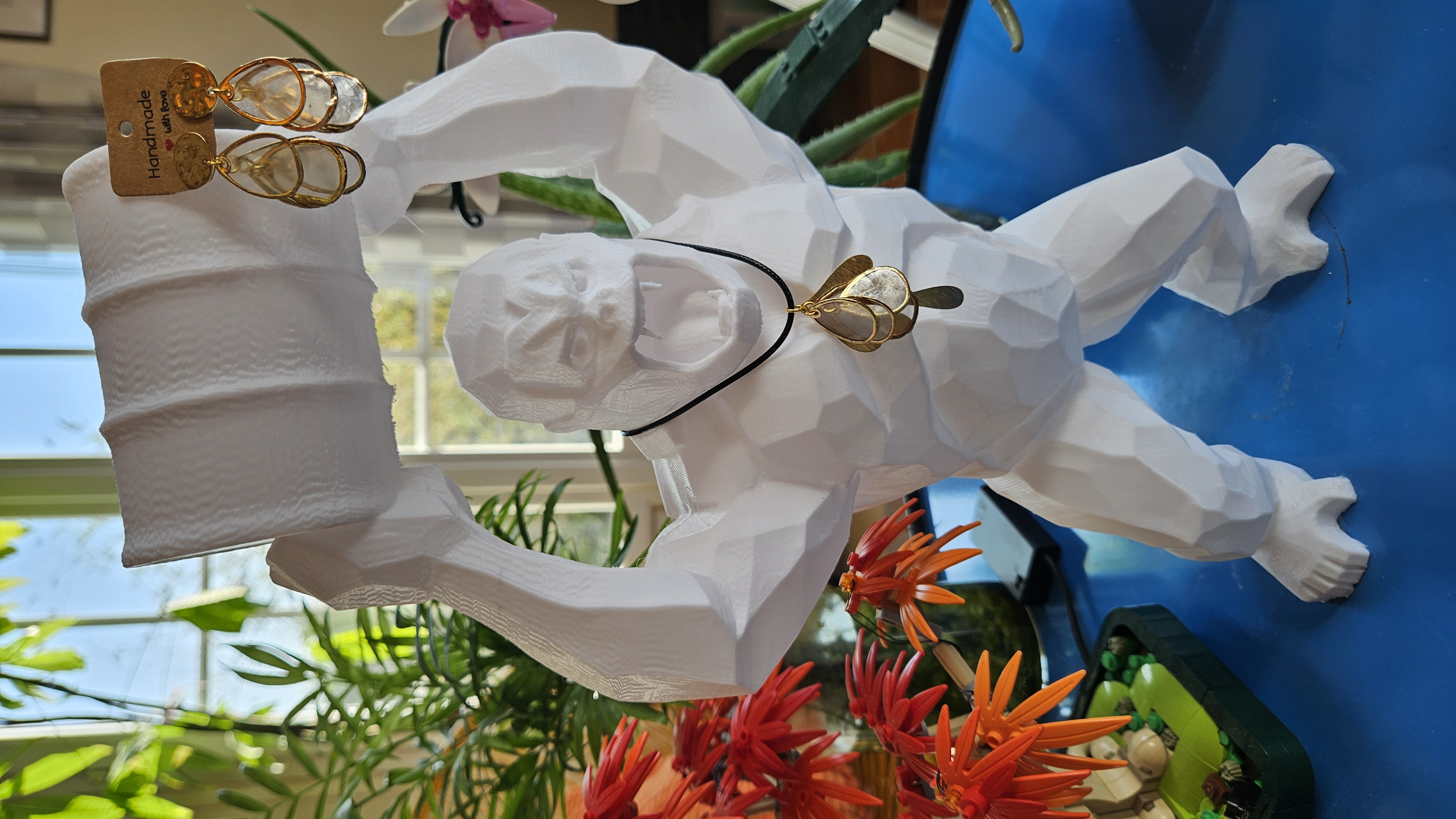 Boucles d’oreilles “Éclats de Nacre” — Version pins doré