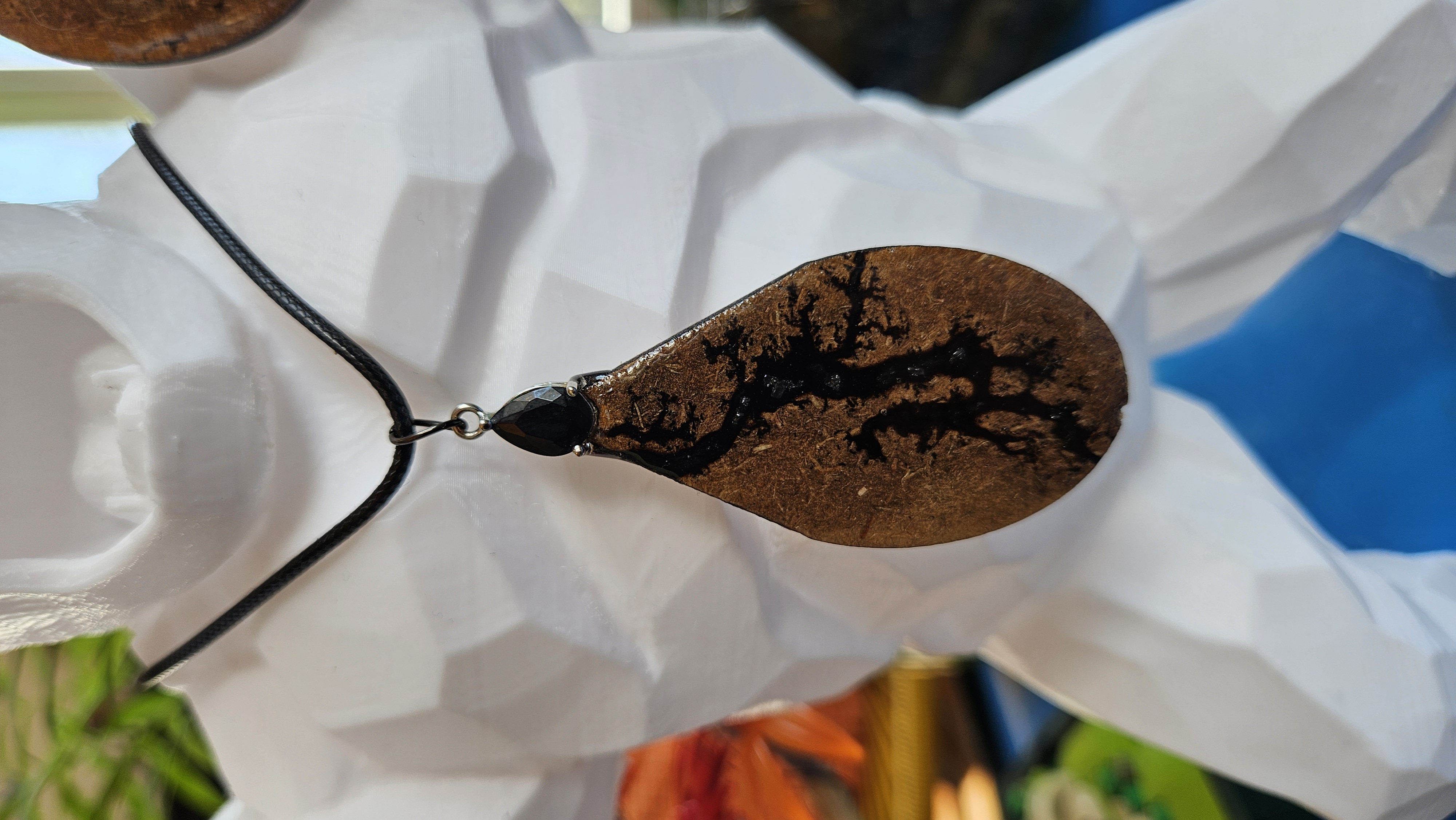 Collier Fractale de Lichtenberg & Obsidienne — Force intérieure