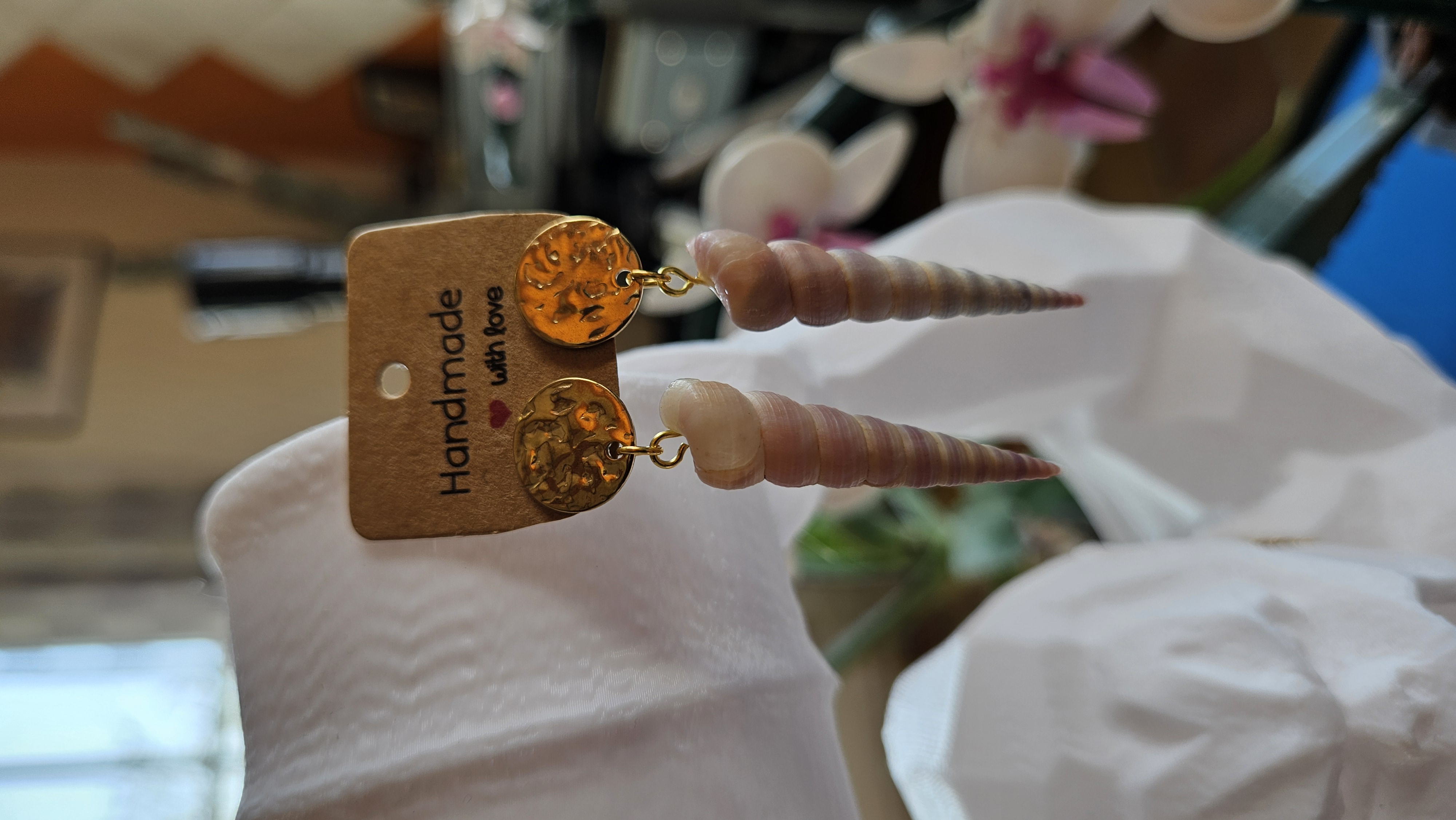 Boucles d’oreilles Turitella Terebra — Élégance naturelle (doré ou argenté)