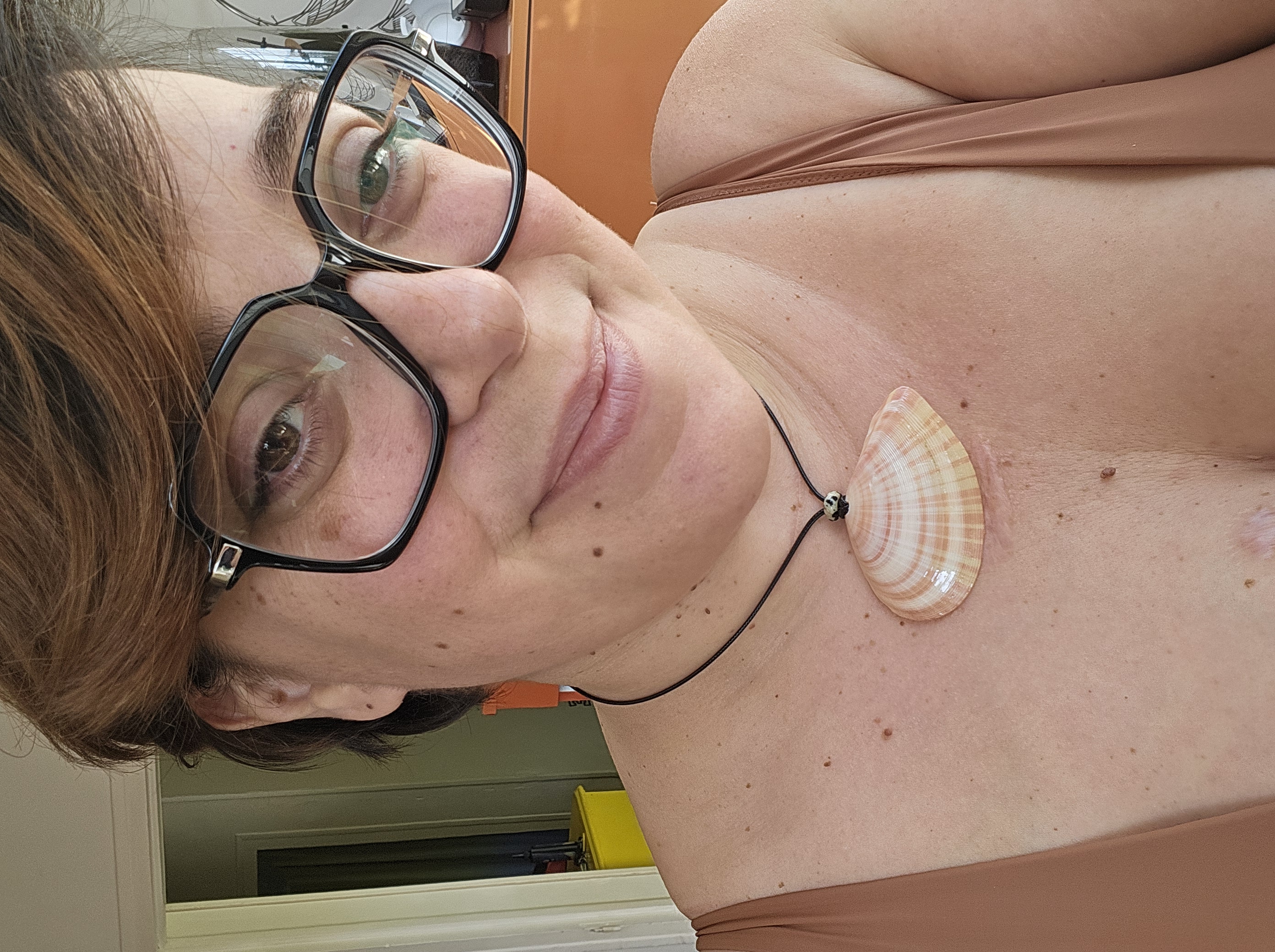 Collier “Éclat de Rivage” — Tellinella Virgata & Jaspe Dalmatien