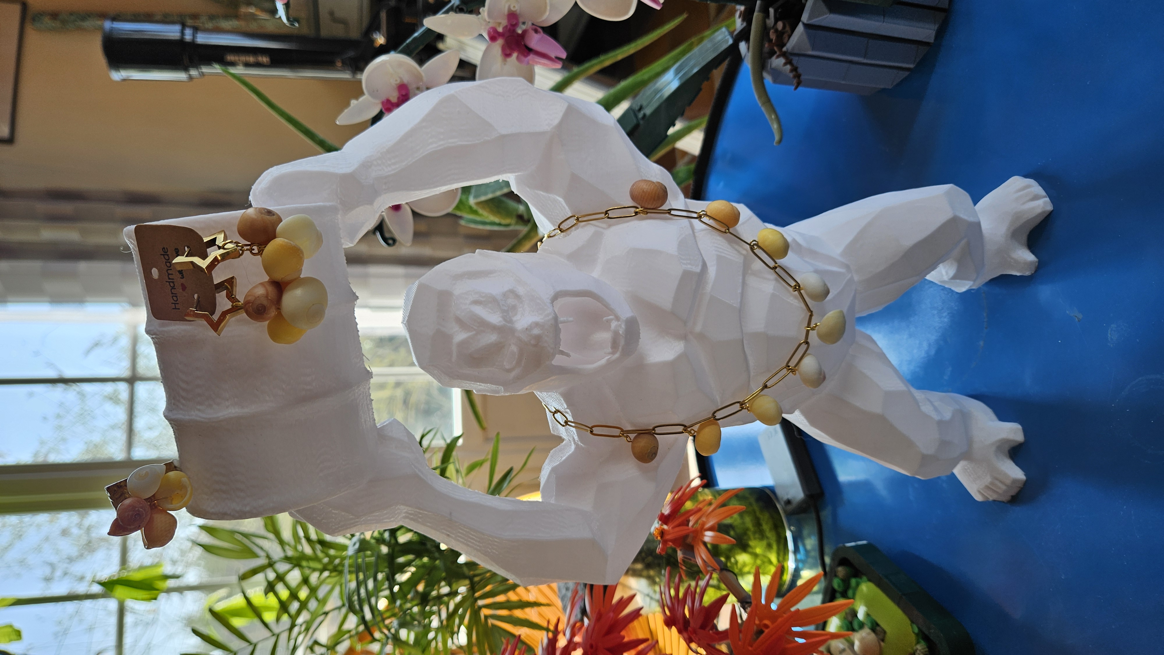 Collier chaîne dorée & coquillages — Dégradé du Morbihan