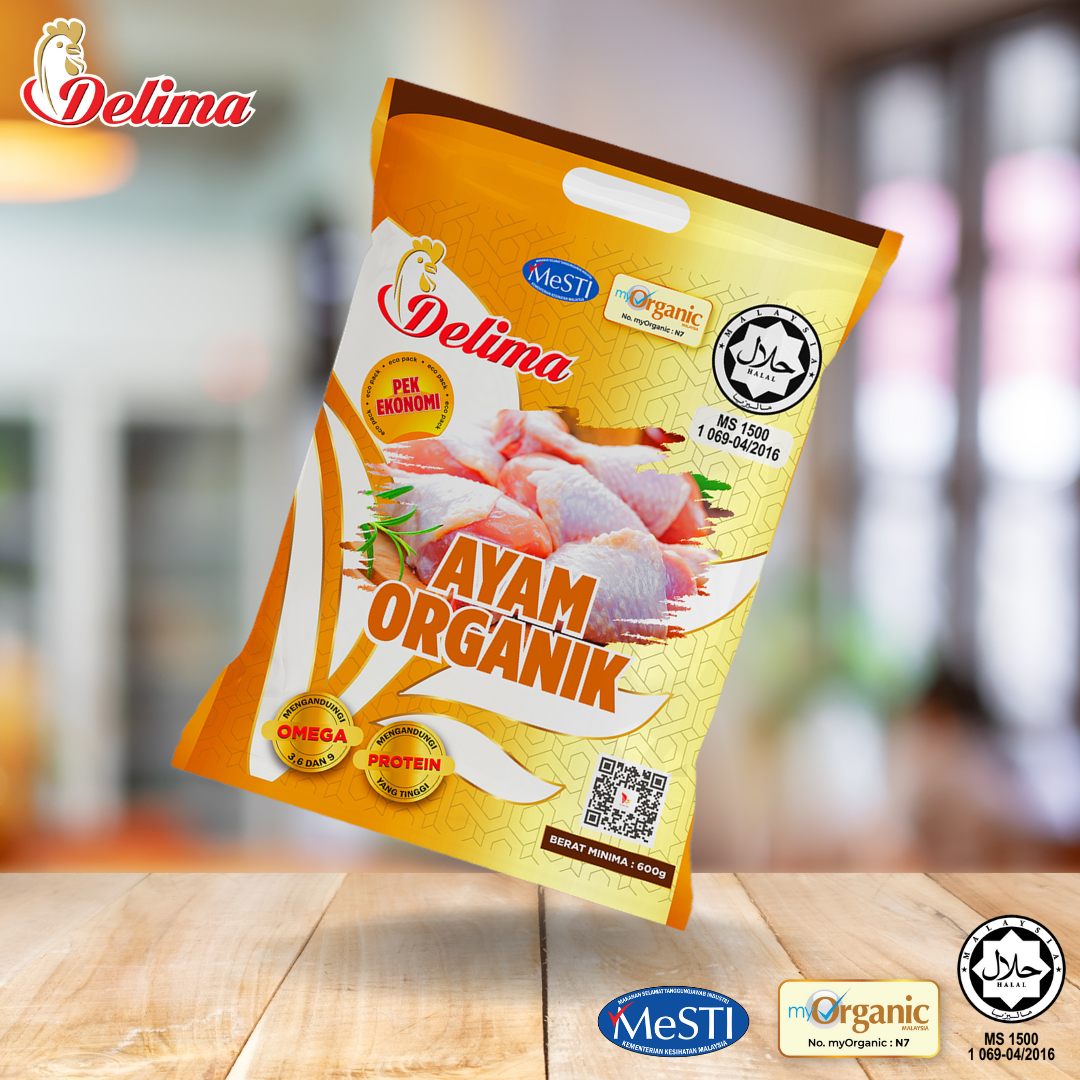 Ayam Organik Delima Emas (Pek Eco) – 600g (Siap Potong)
