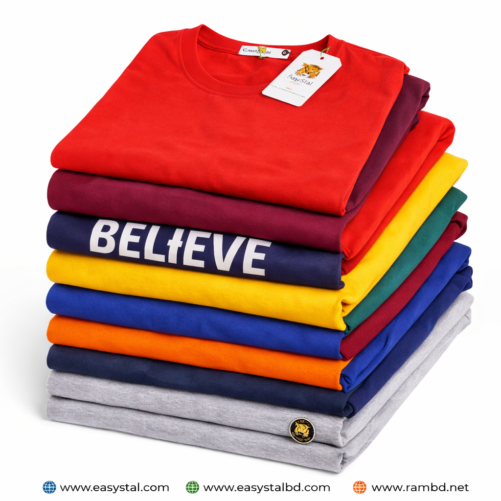 Cotton Round Neck T-Shirt Red