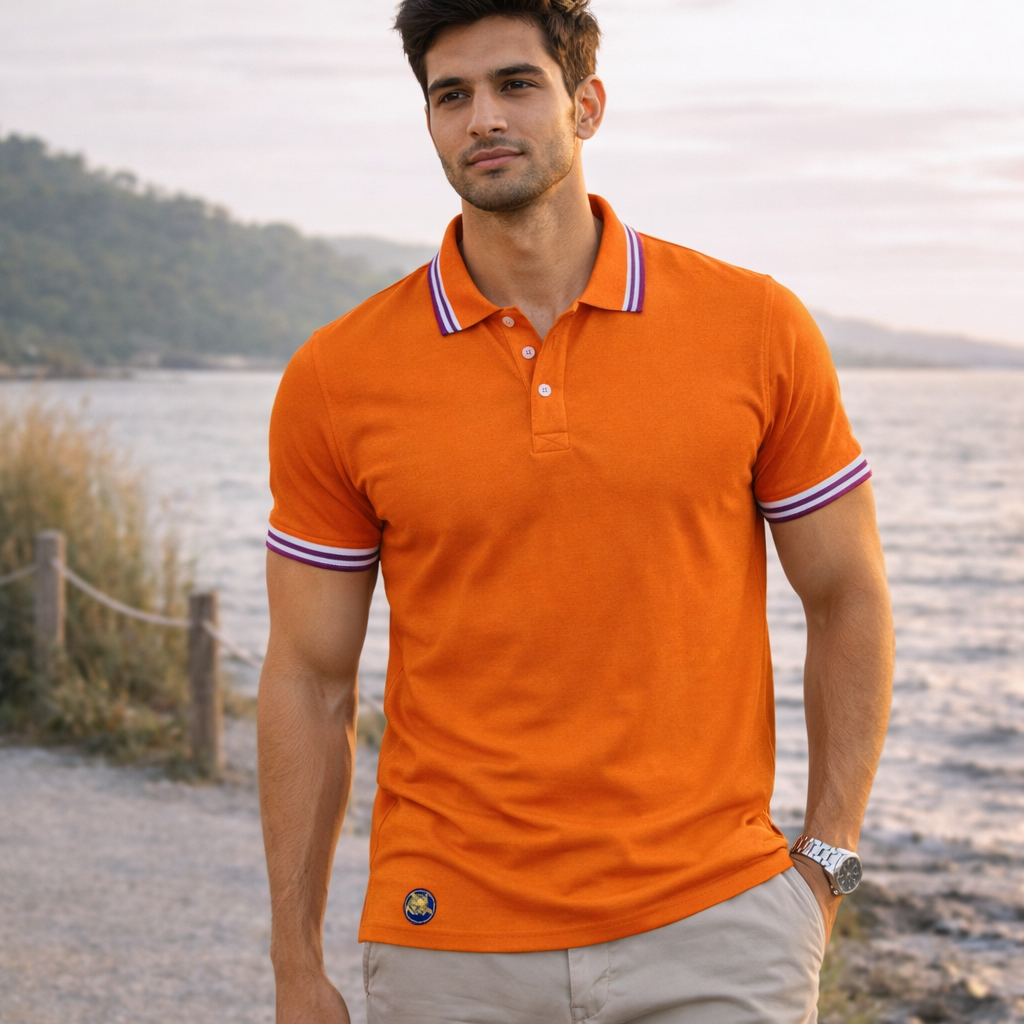 Men's Polo T-Shirt Orange