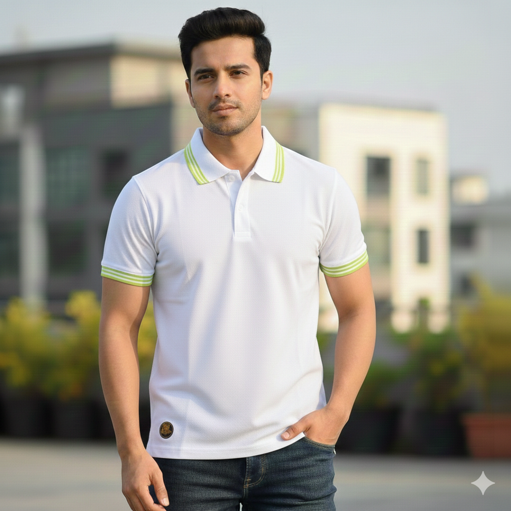 Men's White Polo T-Shirt White
