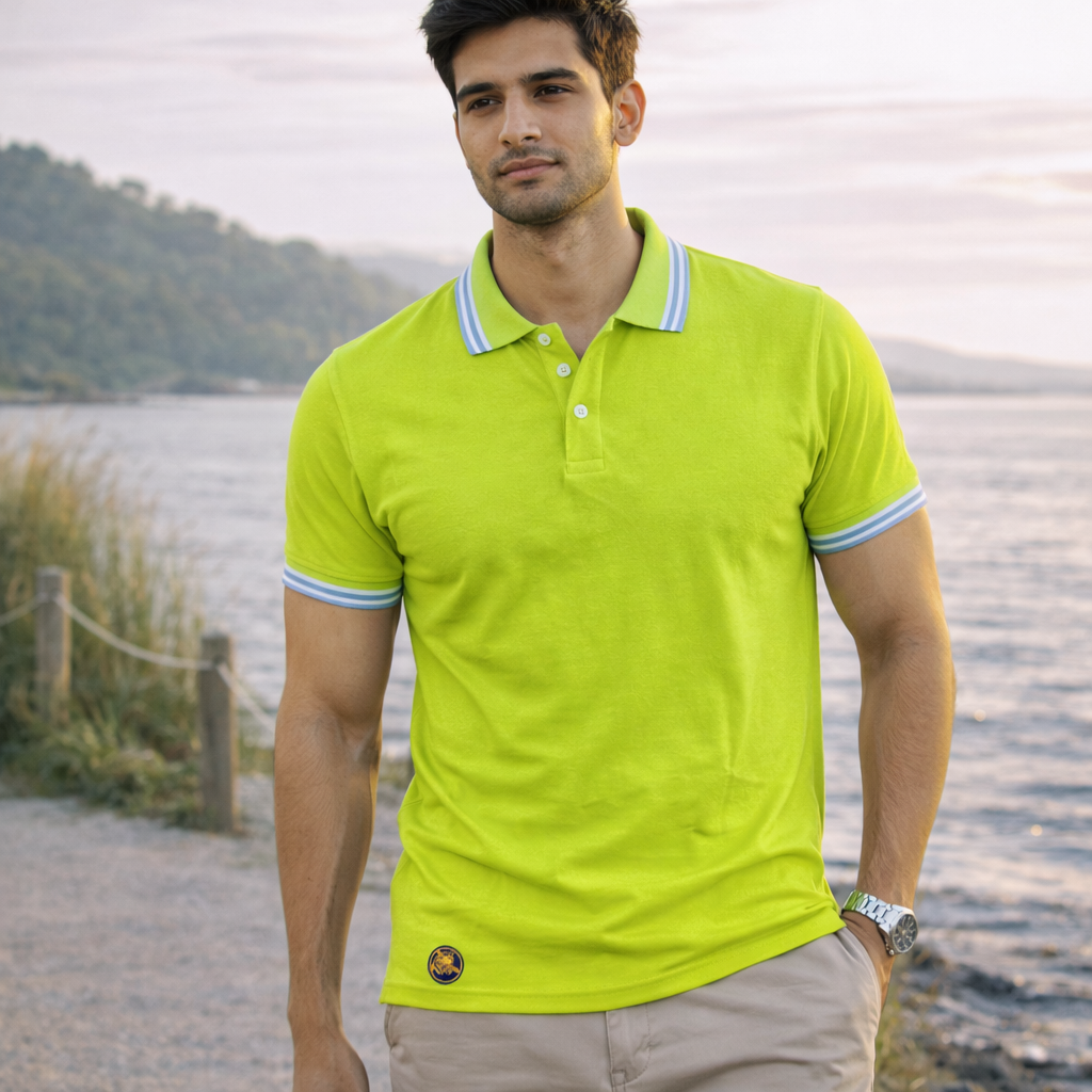 Men's Polo T-Shirt Lime