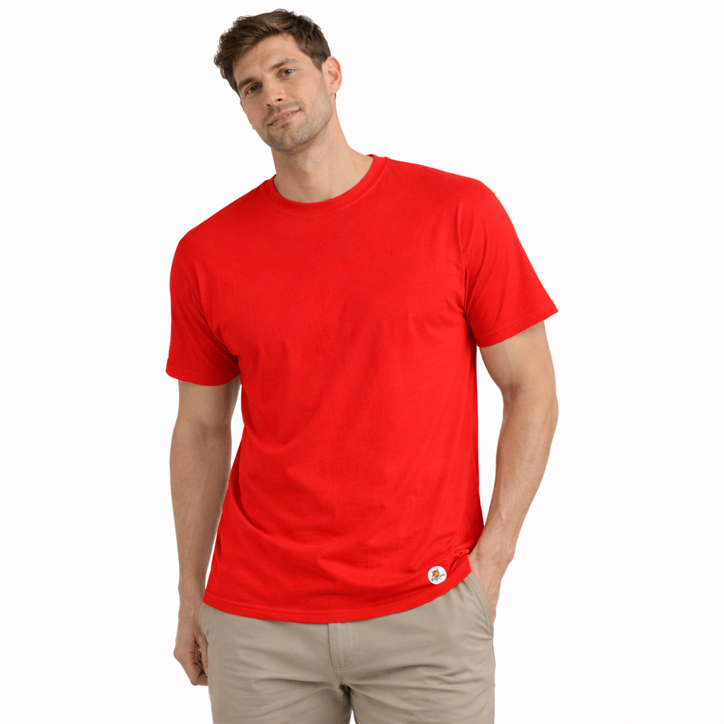 Cotton Round Neck T-Shirt Red
