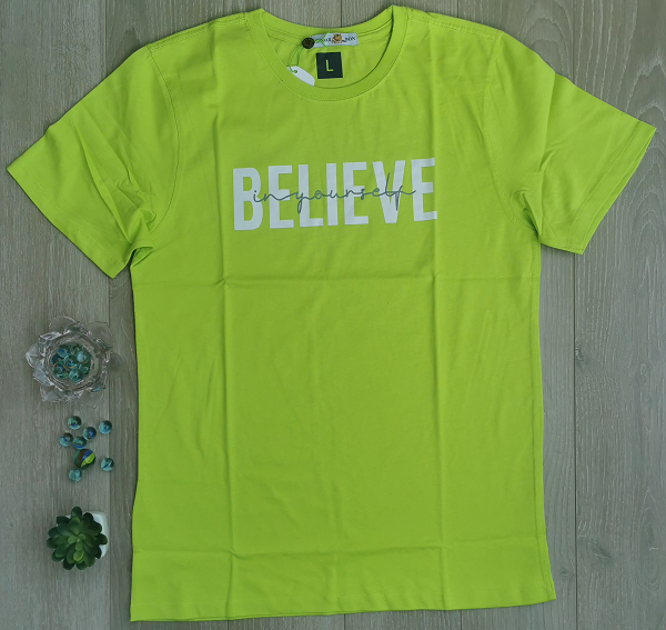 T-Shirt Men’s  Cotton Round Neck T-shirt  Lime