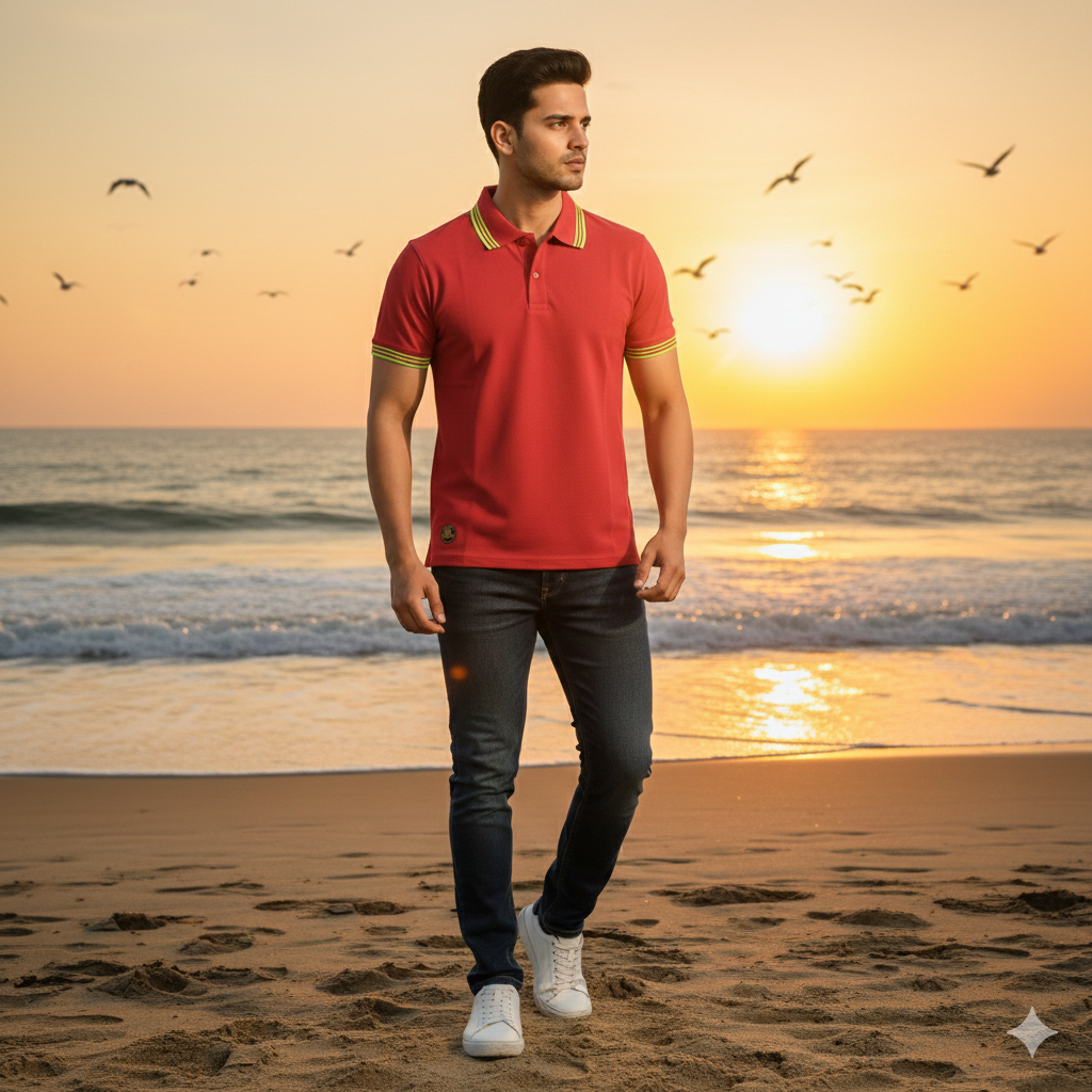 Men's Polo T-Shirt Red