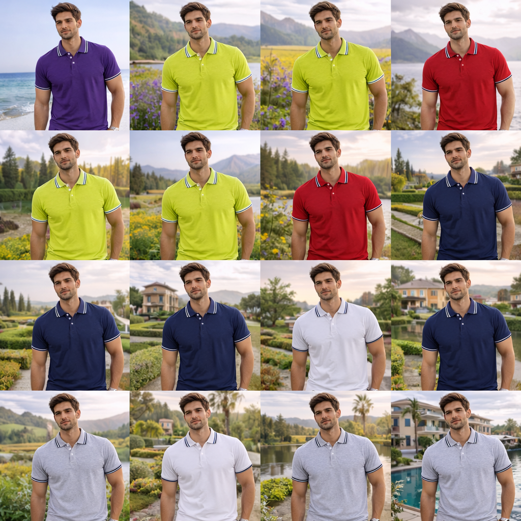 Men's Polo T-Shirt Lime