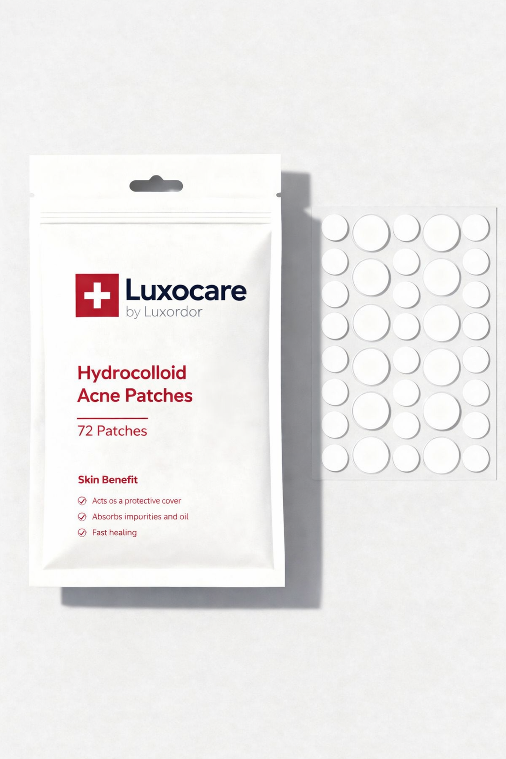 Luxocare Acne Patches Invisible Hydrocolloid Spot Treatment for Fast, Gentle Blemish Care
