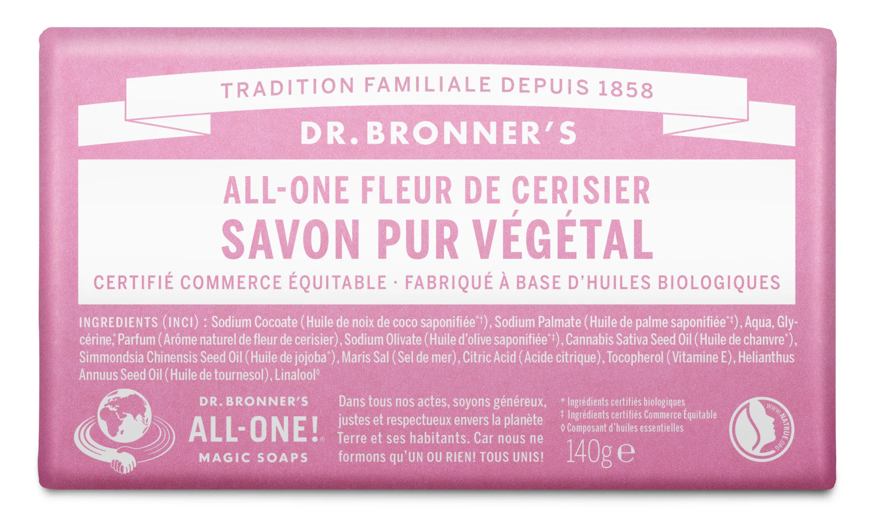 086 - Pain de Savon Pur Végétal - All-One - Multi-Usage 140gr