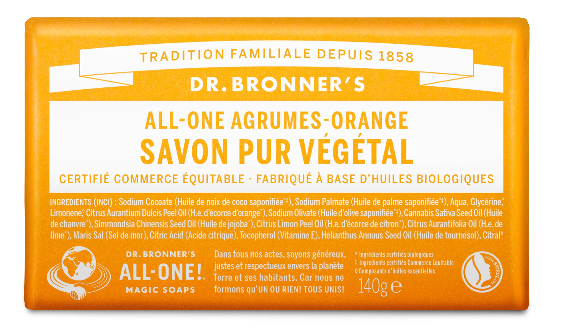 085 - Pain de Savon Pur Végétal - All-One - Multi-Usage 140gr