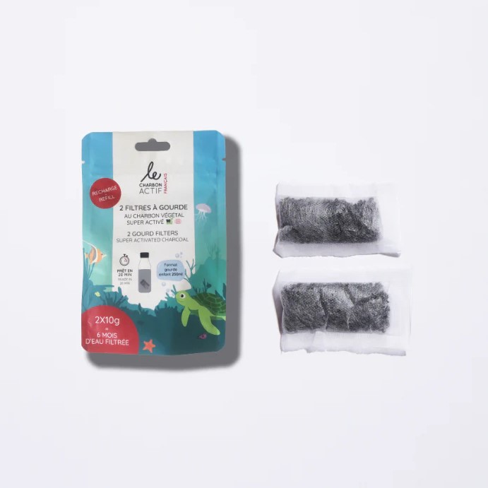 170 - 2 Recharges Filtres à Gourde au Charbon Végétal 2x10gr