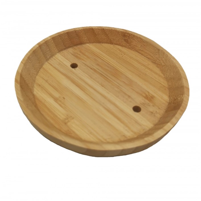 183 - Porte Savon Rond - Bambou - 9cm