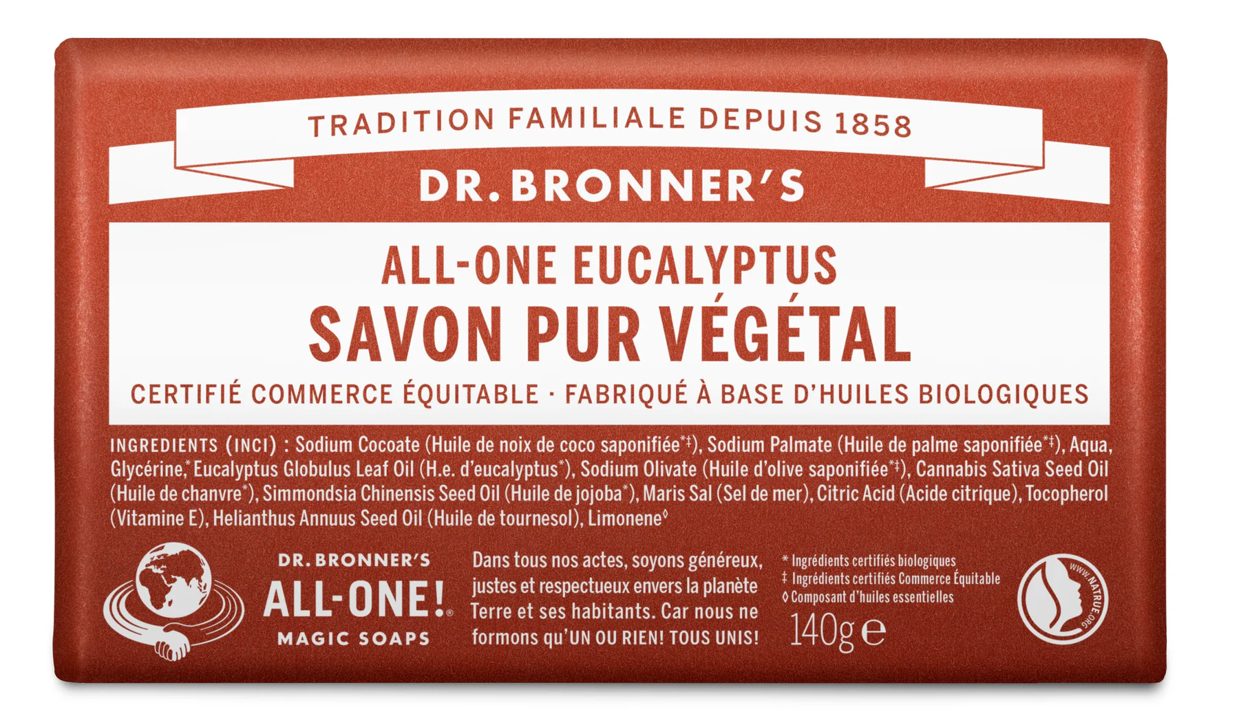 085 - Pain de Savon Pur Végétal - All-One - Multi-Usage 140gr