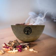 192 - Bol en Bois pour Fumigation - Arbre de Vie