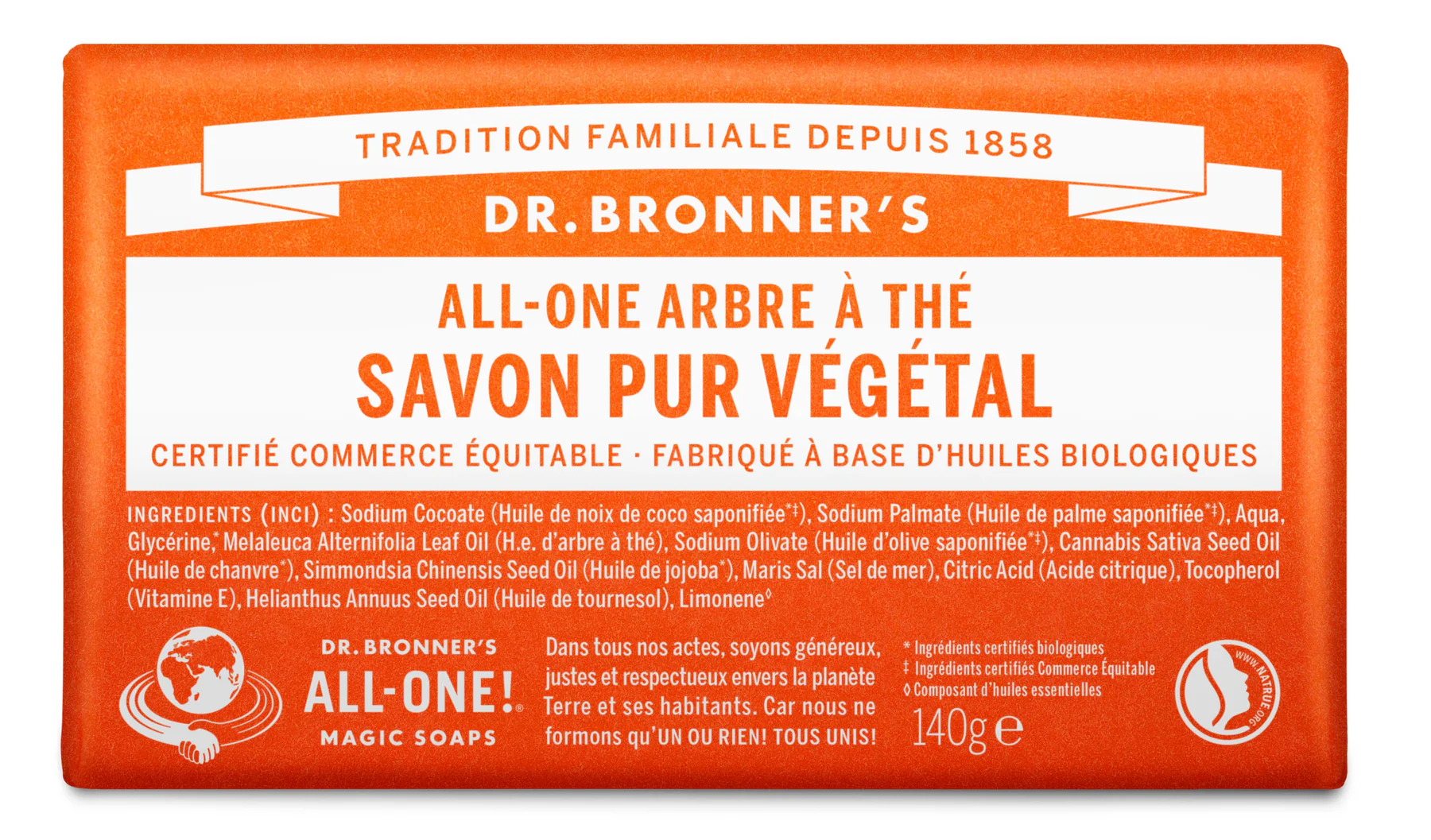 084 - Pain de Savon Pur Végétal - All-One - Multi-Usage 140gr