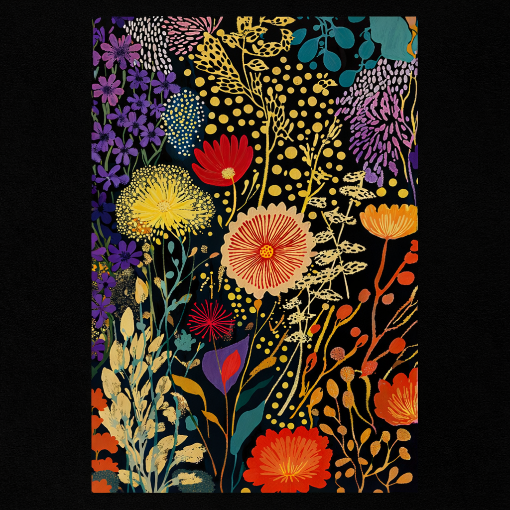 Jardin Nocturne – Affiche florale contemporaine