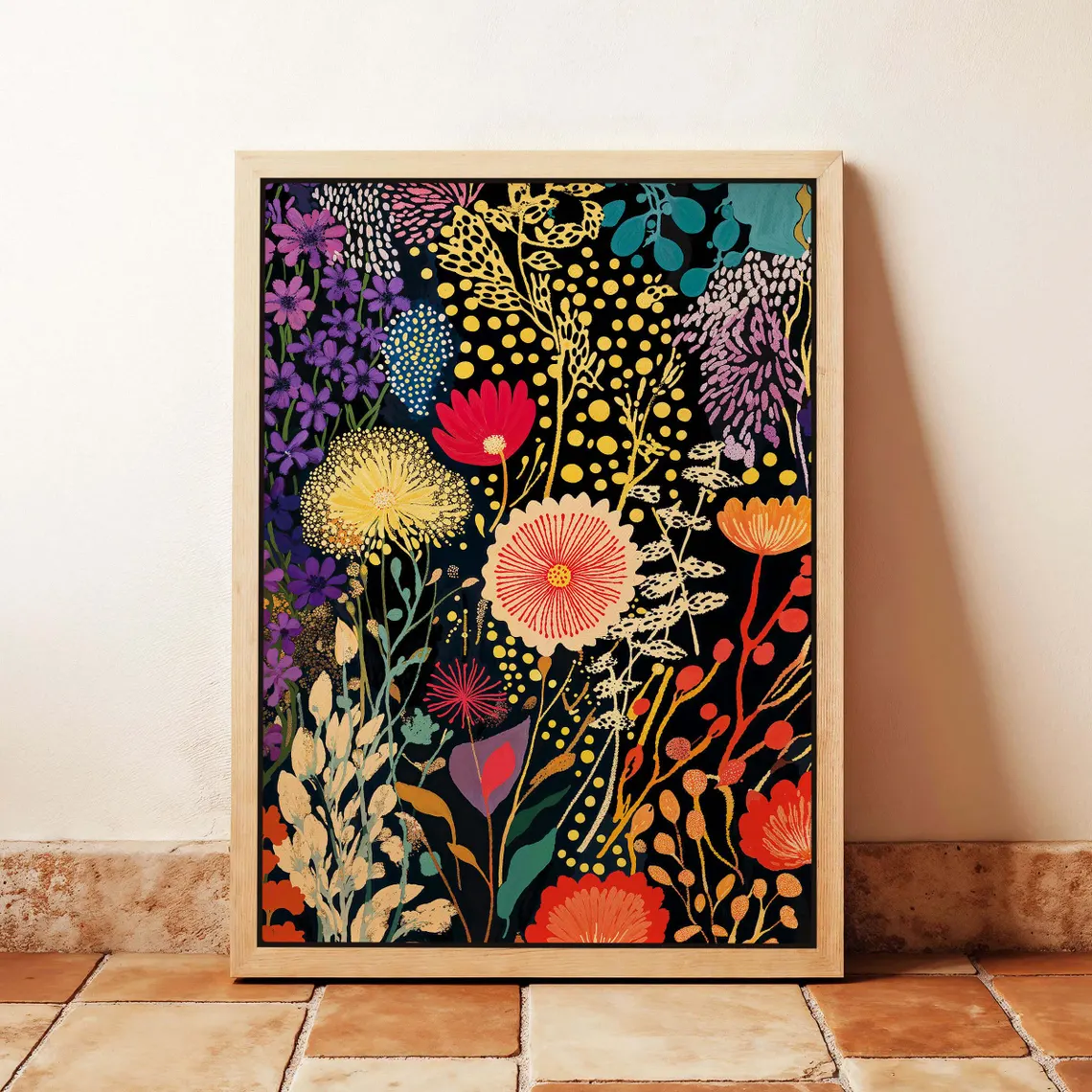 Jardin Nocturne – Affiche florale contemporaine