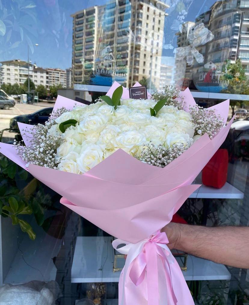 41'Li Beyaz Gül Buketi